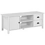 Tv Stand White Mdf Tv Up To 54ʺ Rustic Cabinet Drawers Shelves Cable Management