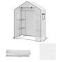 Outsunny Greenhouse Cover Replacement Walk-in Pe Hot House Cover With Roll-up Door And Windows, 140 X 73 X 190cm, White