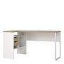 Function Plus Corner Desk 2 Drawers In White And Oak