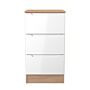 Milan 3 Drawer Bedside Cabinet In White & Bardolino Oak