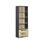 Bookcase Light Wood And Black Particle Board 163 Cm Barn Style