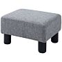 Homcom Linen Fabric Footstool Ottoman Cube With 4 Plastic Legs