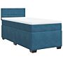 Vidaxl Box Spring Bed With Mattress Dark Blue 80x200 Cm Velvet