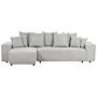 Right Hand Corner Sofa Light Grey 3 Seater Extra Scatter Cushions With Storage