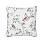 Scatter Cushion White Cotton 45 X 45 Cm Throw Pillow Embroidered Birds Pattern