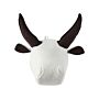 Plush Animal Head Wall Decor White Cotton Bull Head Kid's Room Toy Decoration Accessory