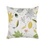 Decorative Cushion Off-white Velvet 45 X 45 Cm Leaf Pattern