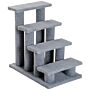 Pawhut Pet Stair Pet Steps For Bed Cat Little Older Animal Climb Ladder Portable Pet Access Assistance 63.5x43x60cm Grey