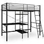 Vidaxl Bunk Bed With Table Frame Black Metal 90x200 Cm