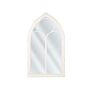 Wall Hanging Mirror Off-white 62 X 113 Cm Window Shape Metal Frame