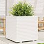 Vidaxl Garden Planter White 70x70x72 Cm Solid Wood Pine