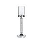 Candle Holder Silver Metal Pillar Glass Shade 48 Cm Glamour Accent Piece Decoration Table Centrepiece