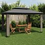 Vidaxl Gazebo With Double Roof Anthracite 3.94x2.96 M Steel