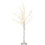 Homcom 4ft Artificial White Birch Tree Light With 72 Warm White Pre-lit Led Light For Indoor And Covered Outdoor Use