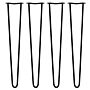 4 X 28" Hairpin Legs - 2 Prong - 12mm - Black