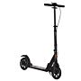 Homcom Adult Teens Kick Scooter Foldable Height Adjustable Aluminum Ride On Toy For 14+ With Rear Wheel & Hand Brake, Shock Mitigation System - Black