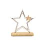 Silver Star On A Wooden Base Decoration