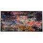 Area Rug Carpet Multicolour Polyester Fabric Floral Paisley Abstract Pattern Rubber Coated Bottom 80 X 150 Cm