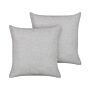 Set Of 2 Decorative Cushions Grey Boucle 60 X 60 Cm Woven Removable With Zipper