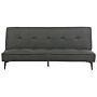 Sofa Bed Dark Grey Fabric Convertible 3 Seater Armless