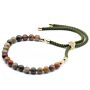 18k Gold Plated Gemstone Moss String Bracelet - Picasso Jasper