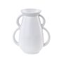 Decorative Table Vase White Porcelain 19 Cm With Handles Living Room Modern Deocr