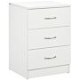 Homcom Three-drawer Simple Bedside Table - White