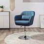 Homcom Swivel Accent Chair Contemporary Vanity Armchair With Adjustable Height Thick Cushion Lumbar Support Armrest