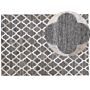 Area Rug Grey And Beige Jacquard Cowhide Leather Geometric Quatrefoil Pattern Retro 160 X 230 Cm