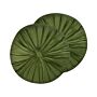 Set Of 2 Decorative Cushions Green Velvet 38 Cm Round Pleated Retro Décor Accessories