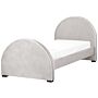 Bed Grey Velvet Upholstered Frame Headrest 3ft Eu Single Size Bedroom Kids Room