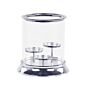 Hurricane Candle Holder Silver Metal Glass Shade 24 Cm Glamour Accent Piece Decoration Table Centrepiece