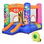 Outsunny Kids Bounce Castle House Inflatable Trampoline Slide Basket With Blower For Kids Age 3-8 Monster Design 2.5 X 1.8 X 1.75m Multi-color