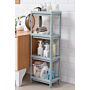 4-tiers Freestanding Plastic Corner Storage Rack