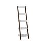 4-tier Ladder Bookcase Dark Wood With White Book Shelf Display