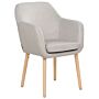 Dining Chair Taupe Velvet Upholstery Wooden Legs With Armrests Classic Style Living Space Furniture Beliani