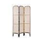 Room Divider Black Rattan Frame And Mesh 3 Panels Folding Decorative Screen Partition