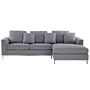 Corner Sofa Light Grey Fabric Upholstered L-shaped Left Hand Orientation