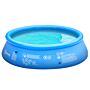 Outsunny Inflatable Family Swimming Pool, Family-sized Round Paddling Pool W/ Hand Pump For Kids, 274cm X 76cm, Blue