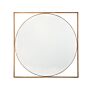 Round Wall Mirror In Square Frame Gold 81 X 81 Cm Bathroom