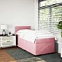 Vidaxl Box Spring Bed With Mattress Pink 90x190 Cm Velvet