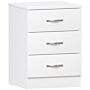 Riano 3 Drawer Bedside Chest, White