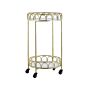 Kitchen Trolley Gold Iron Frame Marble Effect Tops Glamour Bar Cart With Castors