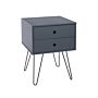 Painted Blue Telford, Metal Leg 2 Drawer Bedside Cabinet