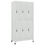 Vidaxl Locker Cabinet With 6 Compartments Steel 90x45x180 Cm Grey