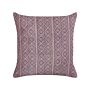 Decorative Cushion Pink Velvet And Cotton 45 X 45 Cm Geometric Pattern Block Printed