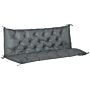 Outsunny 3 Seater Outdoor Chair Cushions, Garden Bench Cushion W/ Back And Ties, 98 X 150 Cm, Dark Grey