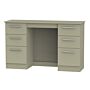 Contrast 6 Drawer Kneehole Desk In Mushroom Matt