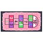 Area Rug Pink Hopscotch Print 80 X 150 Cm Low Pile Runner For Children