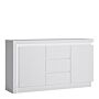 Lyon 2 Door 3 Drawer Sideboard (including Led Lighting) In White And High Gloss